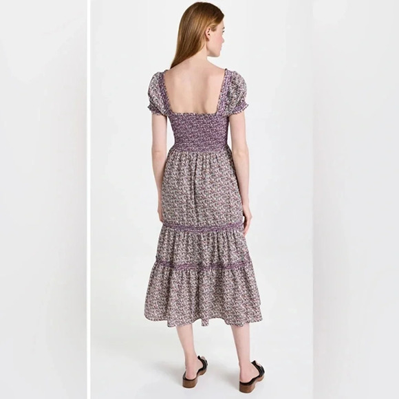 ! O.P. T Daphne Printed Smocked Bodice Pocket Midi Dress Multicolor Women’… - Picture 2 of 7